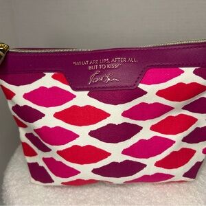 Estee Lauder Pink and Red Lips Cosmetic Bag